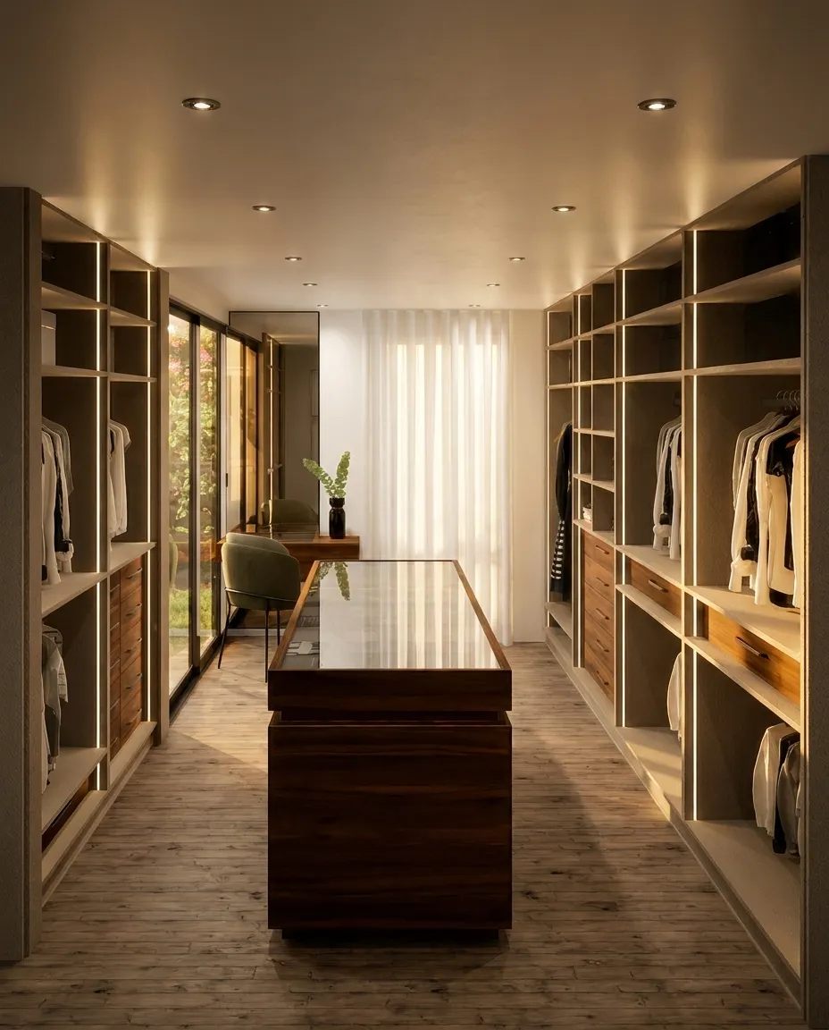 Closet à medida em madeira, projeto A.810 no Porto